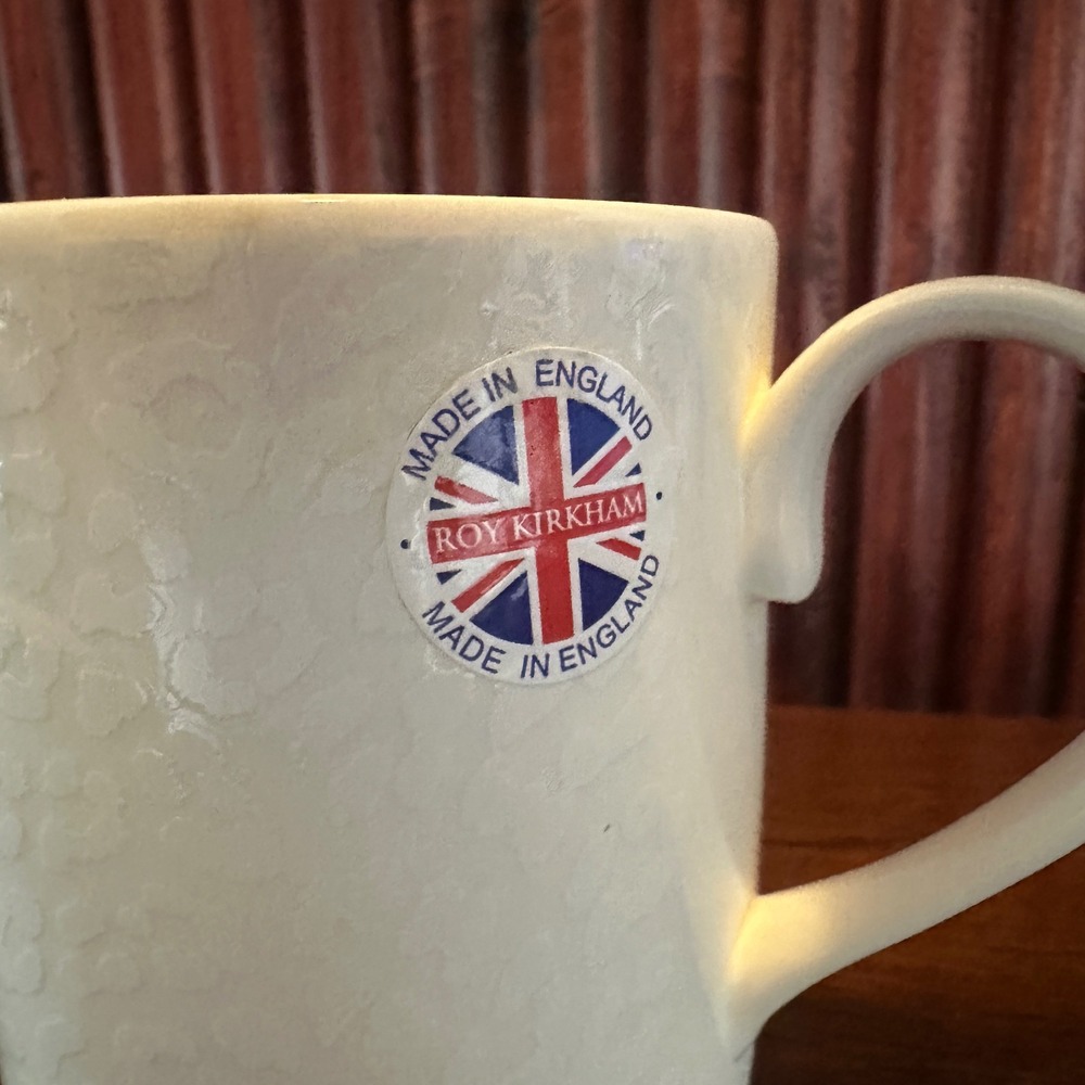 Roy Kirkham Mug White Leopard‎ Print Fine Bone China Made in England Cream Ivory - Picture 2 of 8
